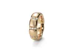 Silhouette Schmuck Tennis Flex Ring mit Brillant in Roségold – Ringe aus 750 Rotgold.