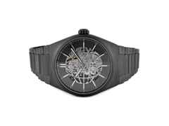 Frederique Constant Highlife Skeleton Automatik Edelstahl 41mm skelettiertes Zifferblatt Metallband FC-310DGSKT4TNH6B Full Set Occasion Neu – Herrenuhren Uhr ohne Datum aus Edelstahl und PVD beschichtet. Das Gehäuse ist rund und grau. Das Edelstahlarmband ist grau. Der Zifferblatt ist ein Index.