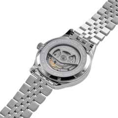 Bruno Söhnle Glashütte Turin Automatik Edelstahl 39,5mm hellgraues Zifferblatt Metallband – Herrenuhren Uhr mit Datum aus Edelstahl. Das Gehäuse ist rund und silber. Das Edelstahlarmband ist silber. Das Zifferblatt ist ein Index in grau. – Ansicht 3