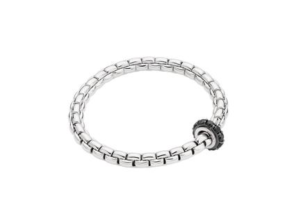 Fope Eka Flex'It Men  Armband  mittel Weißgold M 1 Ronde mit Brillanten 1,480ct schwarz flexibel – Armschmuck Armband aus 750 Weißgold und und rhodiniert.