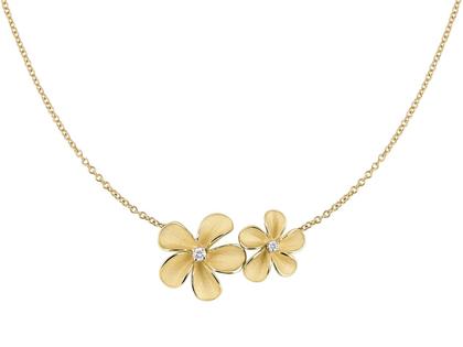 Cammilli Firenze Cherry Bloom Collier Yellow Sunrise mit Brillanten 0,050ct – Halsschmuck Collier aus 750 Gelbgold.