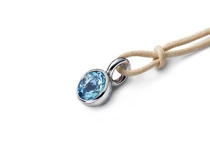 Georg Spreng Anhänger Blub Platin mit Aquamarin 1,57ct 8mm – Anhänger Anhänger mit Besatz aus 950 Platin.