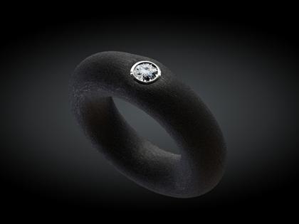 André Ribeiro Ring Kautschuk mit Brillant 0,25 – Ringe Ring mit Besatz aus 750 Weißgold, Kautschuk und und .