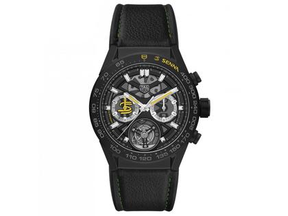 TAG Heuer Carrera Chronograph Calibre 02 T COSC Tourbillon Keramik Limited Edition Senna mit grun gelben Akzenten kaufen