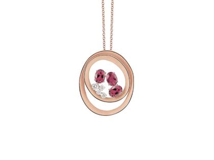 Cammilli Firenze Dune Solar Color Collierkette Pink Champagne mit Brillanten 0,190ct – Halsschmuck Collierkette aus 750 Rotgold.