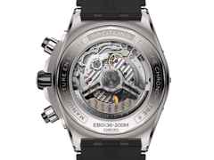 Breitling Super Chronomat B01 44 Automatik graues Zifferblatt schwarzes Kautschukband – Herrenuhren Chronograph aus Kautschuk, Keramik und Titan. Das Gehäuse ist rund und grau. Das Kautschuk / Kunststoff / Silikon Armband ist schwarz. Das Zifferblatt ist ein Index in anthrazit. – Ansicht 2
