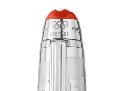 Montblanc Meisterstück X Olympic Heritage Chamonix 1924 Solitaire Midsize Kugelschreiber platinumbeschichtet – Schreibgeräte Kugelschreiber in silber und aus Edelharz, Metall und platiniert. – Ansicht 3