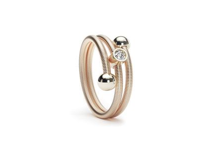 Niessing Colette C Embrace Ring mit Fassung 2-fach Rosewood – Ringe Ring mit Besatz aus 750 Weißgold.