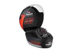 Tissot T-Race MotoGP               2020 / 2021 Chronograph Limited Edition Marc Marquez Quarz – Herrenuhren Chronograph aus Edelstahl und PVD beschichtet. Das Gehäuse ist rund und schwarz. Das Lederarmband ist schwarz. Das Zifferblatt ist ein Index in schwarz. – Ansicht 6