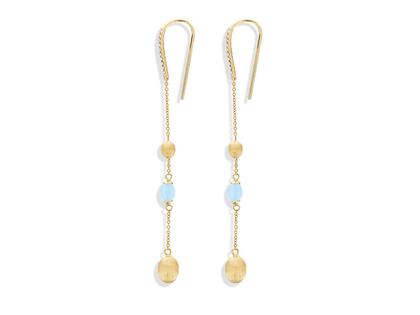 Nanis Dancing in the Rain Azure Ohrhänger Gelbgold Milky Aquamarin lang – Ohrschmuck Ohrhänger aus 750 Gelbgold. – Ansicht 2