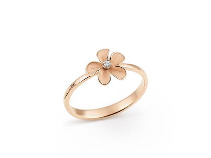 Cammilli Firenze Cherry Bloom Ring Orange Apricot mit Brillant 0,020ct – Ringe Ring mit Besatz aus 750 Rotgold.