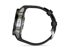 Garmin MARQ Athlete Gen 3 Titan 47mm digitales Display schwarzes Kautschukband – Herrenuhren Uhr Multifunktion aus Kautschuk, Keramik und Titan. Das Gehäuse ist rund und grau. Das Kautschuk / Kunststoff / Silikon Armband ist schwarz. Der Zifferblatt ist digital. – Ansicht 3