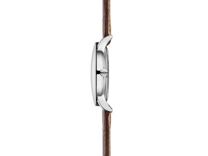 Sternglas Berlin Quarz Edelstahl 38mm grünes Zifferblatt braunes Lederband – Herrenuhren Uhr mit Datum aus Edelstahl und Leder. Das Gehäuse ist rund und silber. Das Lederarmband ist braun. Das Zifferblatt ist arabisch Index und grün. – Ansicht 3