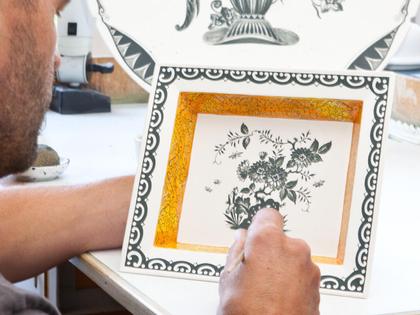 Meissen Vide-Poche  groß "Blaue Indische Blumenmalerei" limitierte Edition – Porzellanwaren Porzellandekoration in weiß und aus Porzellan. – Ansicht 4