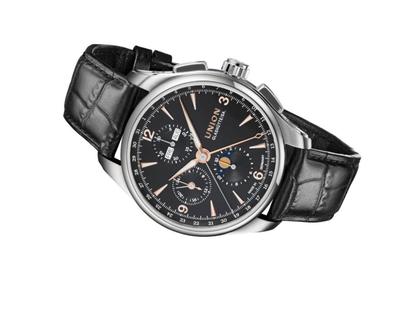 Union Glashütte Belisar Chronograph Mondphase schwarz mit gold kaufen 