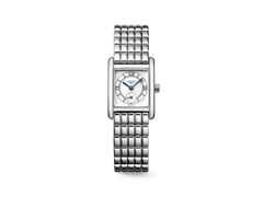 Longines DolceVita   Mini Quarz Edelstahl 22x29mm silbernes Zifferblatt Metallband – Damenuhren Uhr ohne Datum aus Edelstahl. Das Gehäuse ist rechteckig und silber. Das Edelstahlarmband ist silber. Das Zifferblatt ist römisch und weiß.