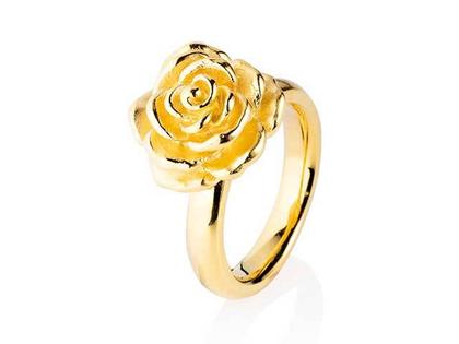 Drachenfels Design Rosenregen Ring Mittlerer Ring Silber gelb – Ringe Ring aus 925 Silber und und vergoldet.