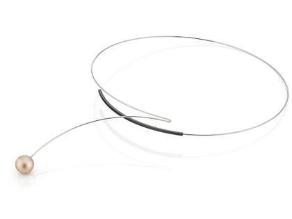 Step by Step Collier Edelstahl Aluminium grau gold 1 Kugel – Halsschmuck Collier aus Aluminium, Edelstahl und und .
