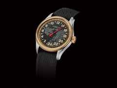 Montblanc 1858 Automatic 24H Edelstahl Bronze – Herrenuhren Uhr ohne Datum aus Bronze und Edelstahl. Das Gehäuse ist rund und silber-roségold. Das Textilarmband ist beige. Das Zifferblatt ist arabisch Index und schwarz. – Ansicht 2