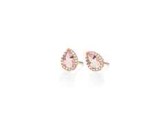 Capolavoro Espressivo Jennifer Ohrstecker Roségold mit rosanem Morganit und Brillanten 0,060ct – Ohrschmuck Ohrstecker aus 750 Rotgold.