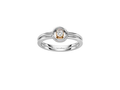 Leo Wittwer Panta Rhei Ring Weißgold mit Roségold und Brillant 0,12ct – Ringe Ring mit Besatz aus 750 Rotgold, 750 Weißgold und und .