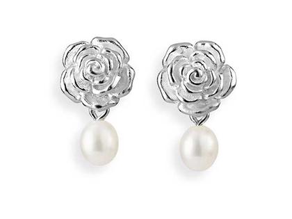 Drachenfels Design Rosenregen Ohrclip Ohrclip mit Perle klein Silber – Ohrschmuck Ohrclip aus 925 Silber.