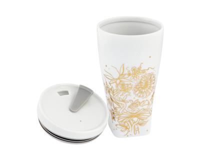 Meissen Coffee to Go Becher "Golden Onion Style" – Porzellanwaren Porzellandekoration in weiß und aus Porzellan. – Ansicht 3