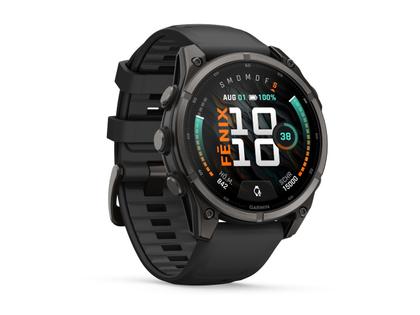 Garmin Fenix 9 faserverstärktes Polymer 47mm digitales Display schwarzes Silikonband – Herrenuhren Uhr Multifunktion aus Kautschuk, Kunststoff und Titan. Das Gehäuse ist rund und grau. Das Kautschuk / Kunststoff / Silikon Armband ist schwarz. Das Zifferblatt ist digital und schwarz. – Ansicht 5