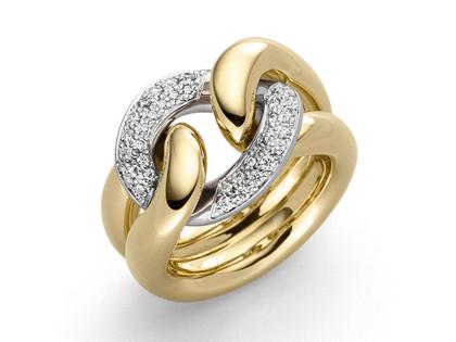 IsabelleFa Duchesse Ring Gelbgold 15mm – Ringe Ring mit Besatz aus 750 Gelbgold.