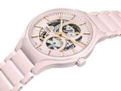 Rado True Round Open Heart Limited Edition Automatik Keramik 40mm rosa Zifferblatt rosa Keramikband – Herrenuhren Uhr ohne Datum aus Keramik und Titan. Das Gehäuse ist rund und rosa. Das Keramikarmband ist rosa. Das Zifferblatt ist ein Index in rosa. – Ansicht 2
