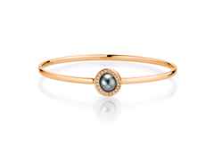 Jörg Heinz Mystery Sphere Armreif Roségold mit Tahitiperle und Brillanten 0,180ct – Armschmuck Armreif aus 750 Rotgold, 750 Weißgold und und .