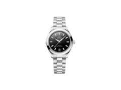 Omega Seamaster Aqua Terra 150M Automatik Edelstahl 30mm schwarzes Zifferblatt Metallband – Damenuhren Uhr mit Datum aus Edelstahl. Das Gehäuse ist rund und silber. Das Edelstahlarmband ist silber. Das Zifferblatt ist ein Index in schwarz.