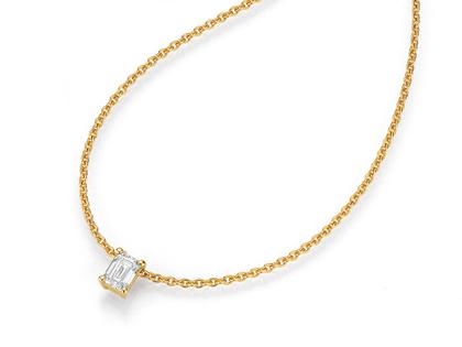 N1 Diamonds Collier 4er Krappe Gelbgold mit Brillant 0,30ct – Halsschmuck Collier aus 750 Gelbgold.