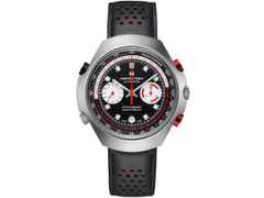 Hamilton Chrono-Matic 50 Limited Edition schwarzes Lederband – Herrenuhren Chronograph aus Edelstahl und Leder. Das Gehäuse ist rund und silber. Das Lederarmband ist schwarz. Das Zifferblatt ist ein Index in schwarz.