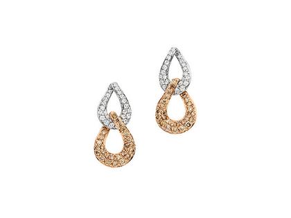Elaine Firenze Vivace Ohrstecker Weißgold Roségold tropfenförmig – Ohrschmuck Ohrstecker aus 585 Rotgold, 585 Weißgold und und .