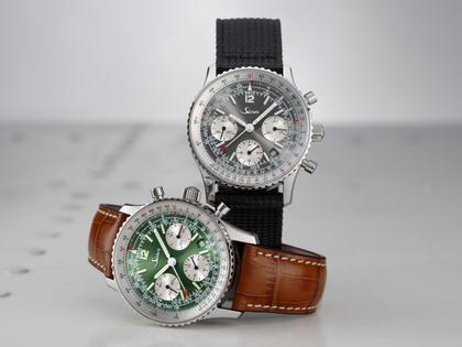 Sinn Spezialuhren 903 St II A Navigationschronograph Automatik Edelstahl 41mm graues Zifferblatt graues Textilband – Herrenuhren Chronograph aus Edelstahl. Das Gehäuse ist rund und silber. Das Textilarmband ist grau. Das Zifferblatt ist arabisch Index und grau. – Ansicht 10