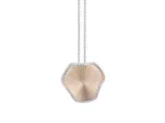 Cammilli Firenze Sultana Kette mit Anhänger Natural Beige Gold mit Brillanten 0,230ct – Halsschmuck Kette mit Anhänger aus 750 Weißgold.