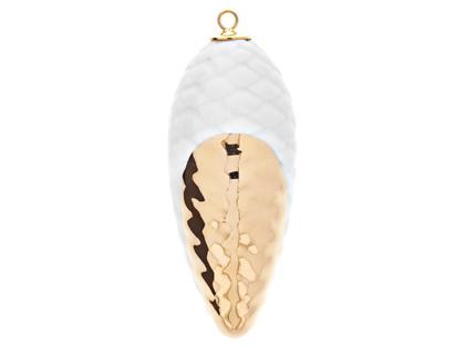 Meissen Baumschmuck Tannenzapfen "Goldpunkt" Meissener Porzellan Gold staffiert 4cm – Porzellanwaren Porzellandekoration in weiß und aus Porzellan und vergoldet.