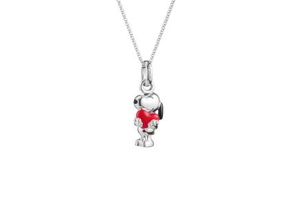 Thomas Sabo Peanuts Kette mit Anhänger Snoopy mit Herz Silber – Halsschmuck Kette mit Anhänger aus 925 Silber.