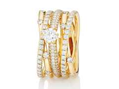 Capolavoro Magnifico Außenring "Jaquet" Gelbgold doppelt – Ringe Ring mit Besatz in gelbgold und aus 750 Gelbgold. – Ansicht 5