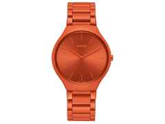 Rado True Thinline Les Couleurs Le Corbusier Quarz Keramik Powerful Orange 4320S – Damenuhren Uhr ohne Datum aus Keramik und Titan.