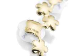 Meissen Blossom Blütencollier 5 Blüten Gelbgold mit Brillanten und Meissen Porzellan – Halsschmuck Kette mit Anhänger aus 750 Gelbgold. – Ansicht 2