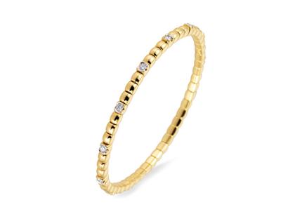 Silhouette Schmuck Tennis Flex Armband 13 Brillanten Gelbgold – Armschmuck Armband aus 750 Gelbgold.