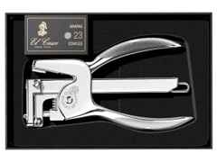 El Casco Heftzange aus Messing verchromt – Büroaccessoires Tischhefter in silber und aus Messing. – Ansicht 4