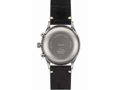 Sinn Spezialuhren 156.1 Fliegerchronograph Automatik Edelstahl 43mm schwarzes Zifferblatt schwarzes Lederband limitiert – Herrenuhren Chronograph aus Edelstahl. Das Gehäuse ist rund und silber. Das Lederarmband ist schwarz. Das Zifferblatt ist arabisch und schwarz. – Ansicht 7