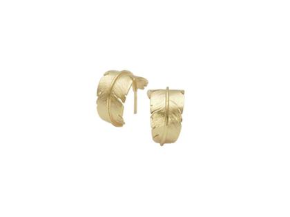 Heiring Feather Creolen Klein Silber vergoldet – Ohrschmuck Creolen aus 925 Silber vergoldet.