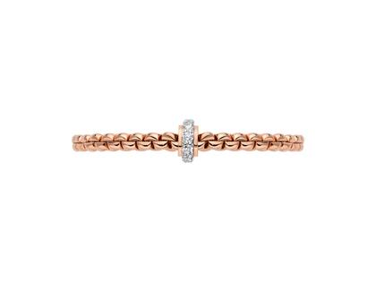 Fope Eka Flex'It   Armband   schmal Roségold 1 Ronde mit Brillanten 0,89ct M flexibel – Armschmuck Armband aus 750 Rotgold, 750 Weißgold und und . – Ansicht 3