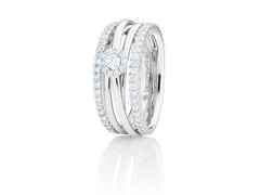 Capolavoro Magnifico Ring breit Weißgold mit Brillantrosette – Ringe Ring mit Besatz aus 750 Weißgold.