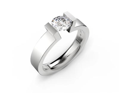 Niessing Spannring Highend Platinum 0,50ct – Ringe Ring mit Besatz aus 950 Platin.