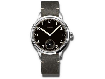 Longines Heritage Military 1938 Edelstahl schwarzes Zifferblatt 